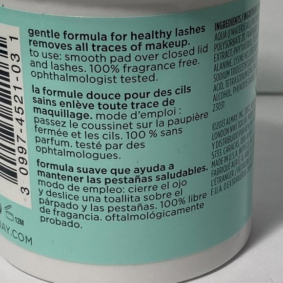 Almay Lash Care Gentle Eye Makeup Remover Pads 11 Tubs 80ct DISCONTINUED - Picture 6 of 16